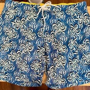 Red Camel Men’s Dry Fit Hawaiian Blue Floral Drawstring Board Shorts Size: XXL